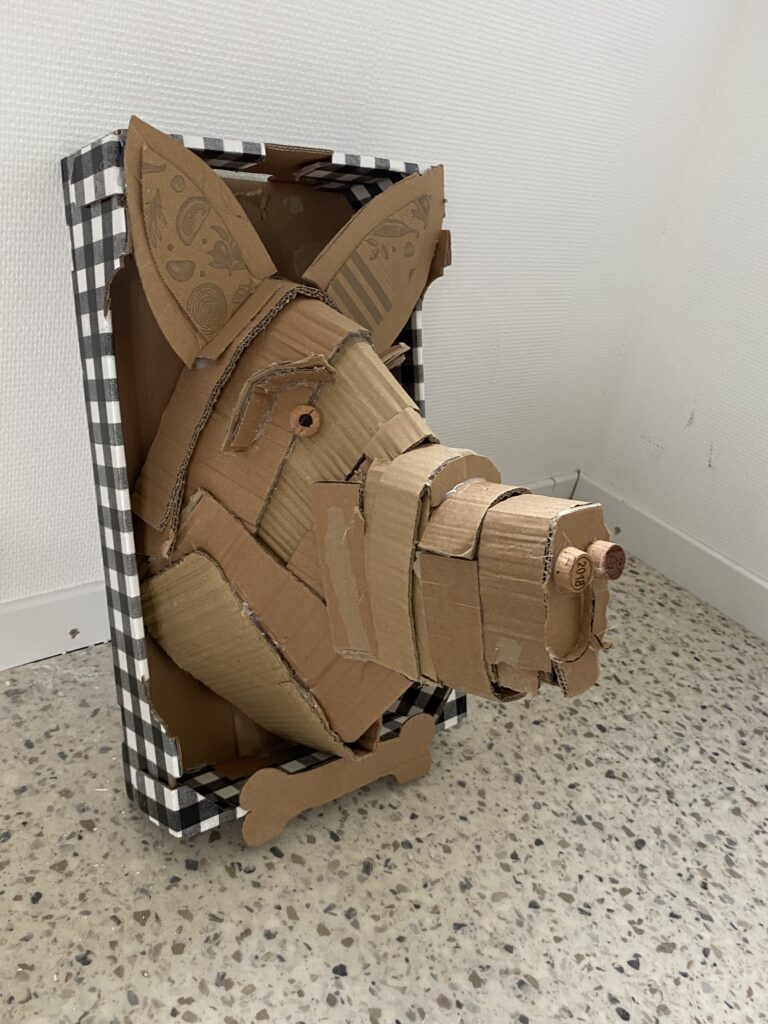 sculpture carton cochon